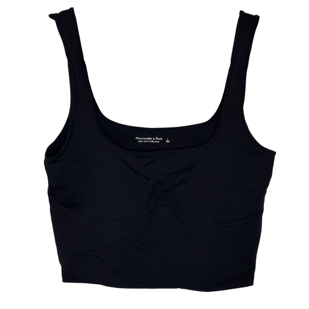 Abercrombie & Fitch Tank Top Women’s L Black Cropped Layer Neutral Soft A & F